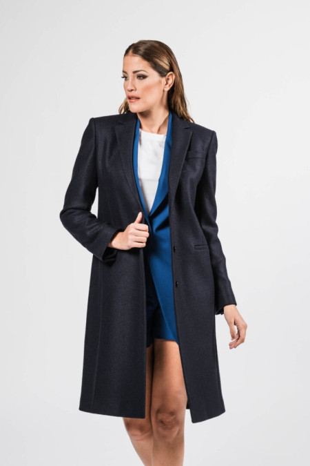 Blue Wool Coats for Women