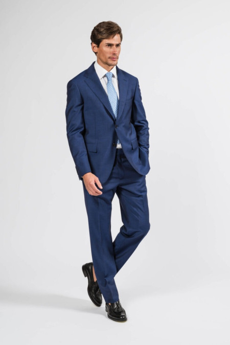 Men suit in blue wool