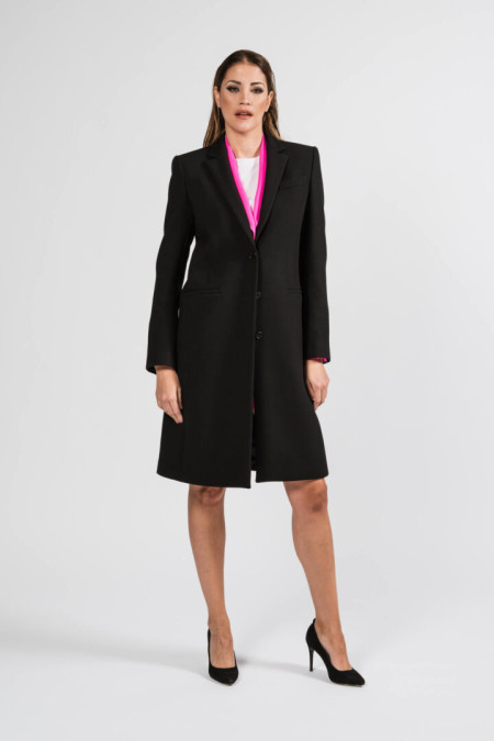 Cappotto donna in misto lana stretch nero