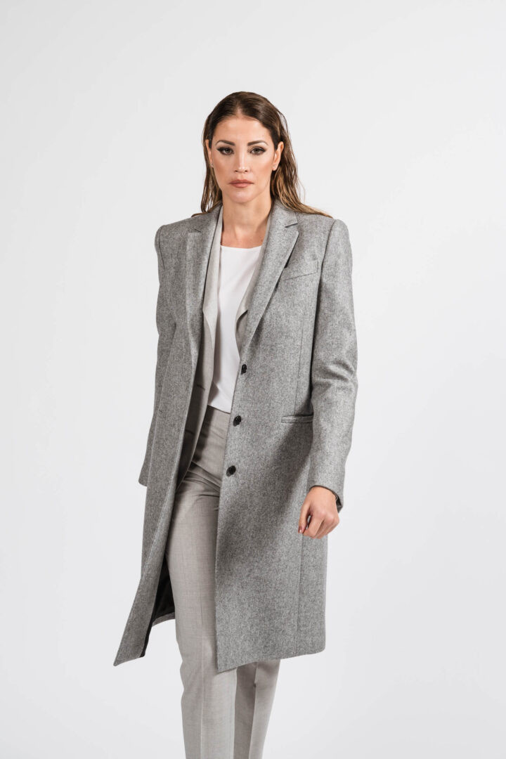 Cappotto donna in lana grigio